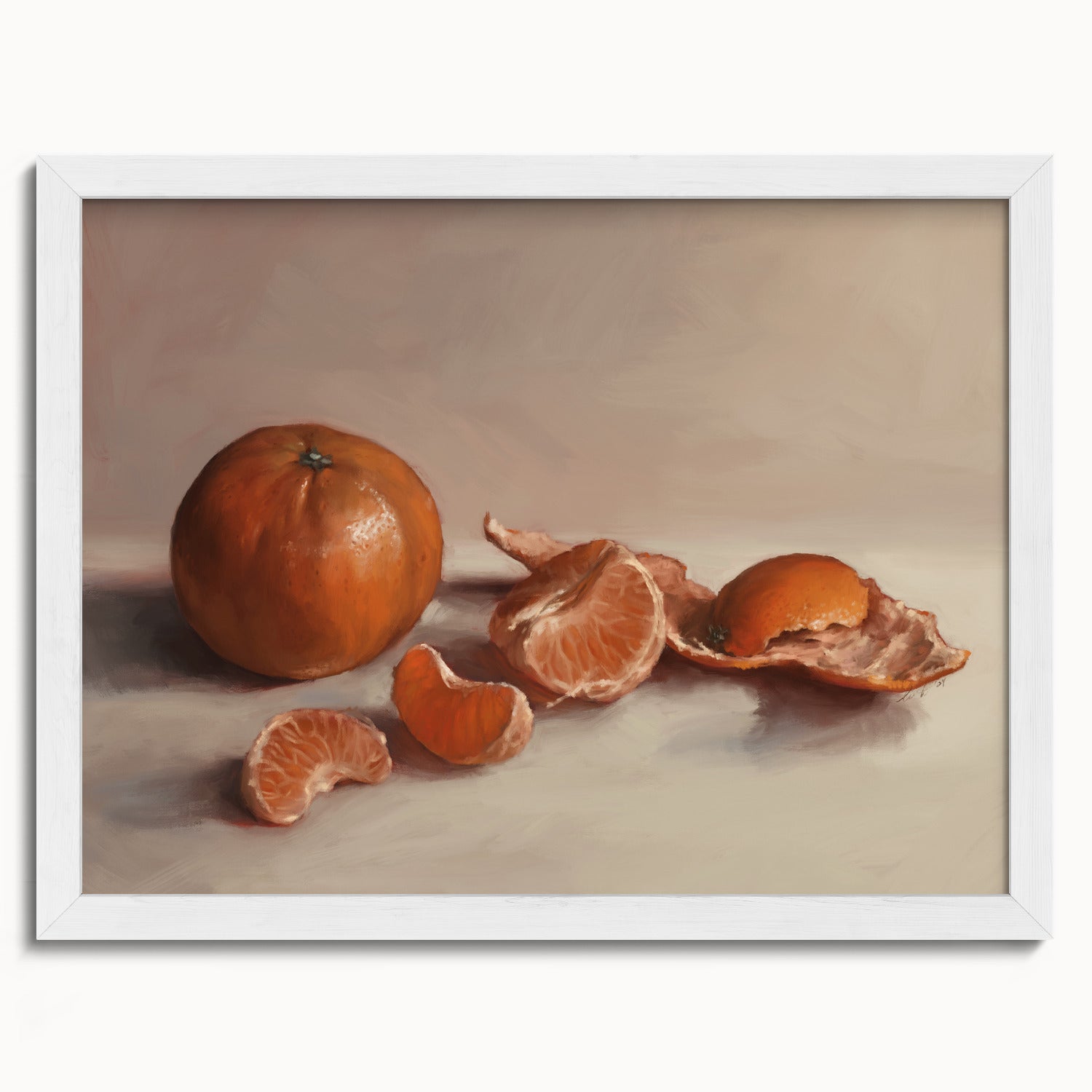 "Clementines" by Catherine Hébert - Clementine Orange Still Life Fine Art Print - 12"x16" size