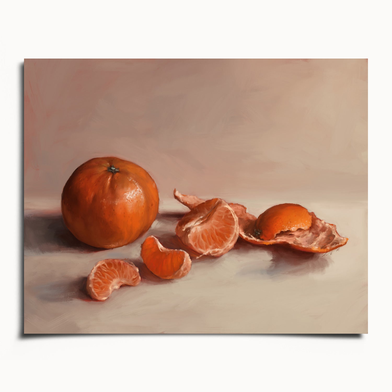 "Clementines" by Catherine Hébert - Clementine Orange Still Life Fine Art Print - 40"x50" size