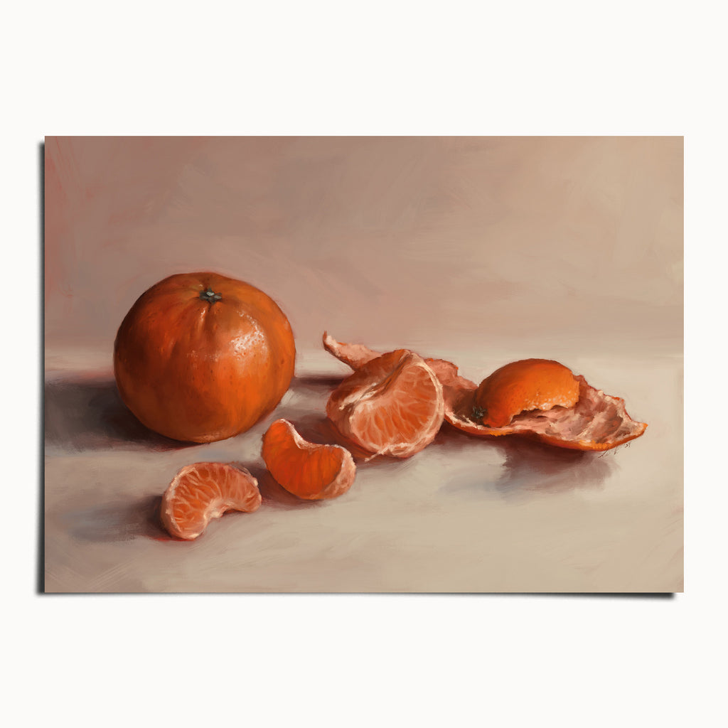 "Clementines" by Catherine Hébert - Clementine Still Life Art Print - 5"x7" size