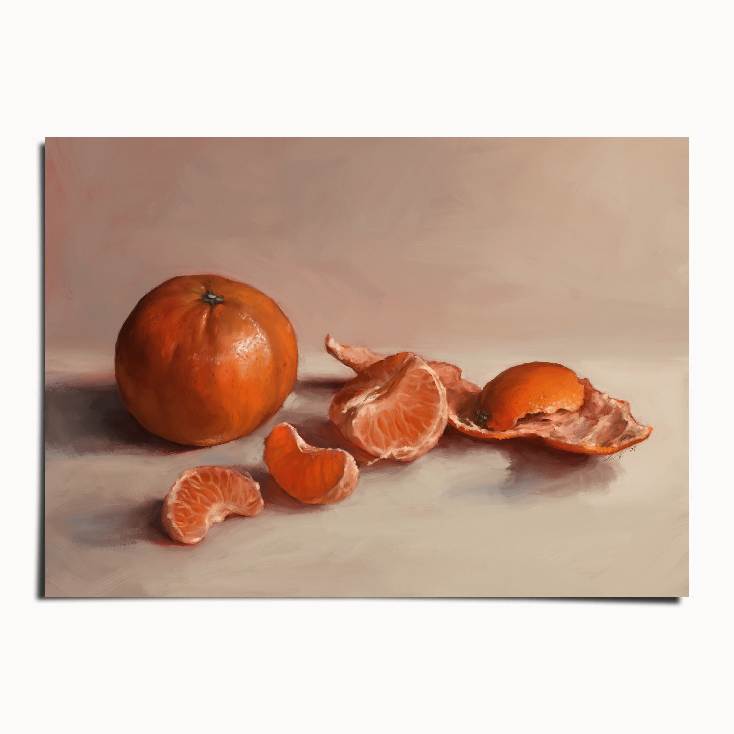 "Clementines" by Catherine Hébert - Clementine Orange Still Life Fine Art Print - 5"x7" size