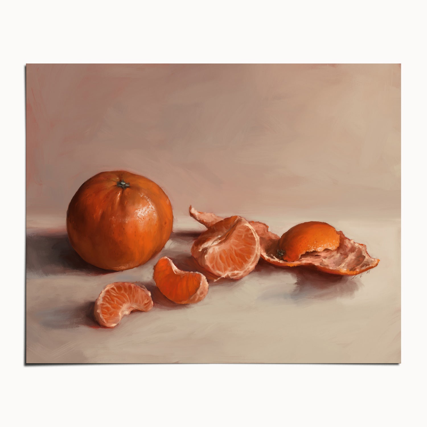 "Clementines" by Catherine Hébert - Clementine Orange Still Life Fine Art Print - 8"x10" size