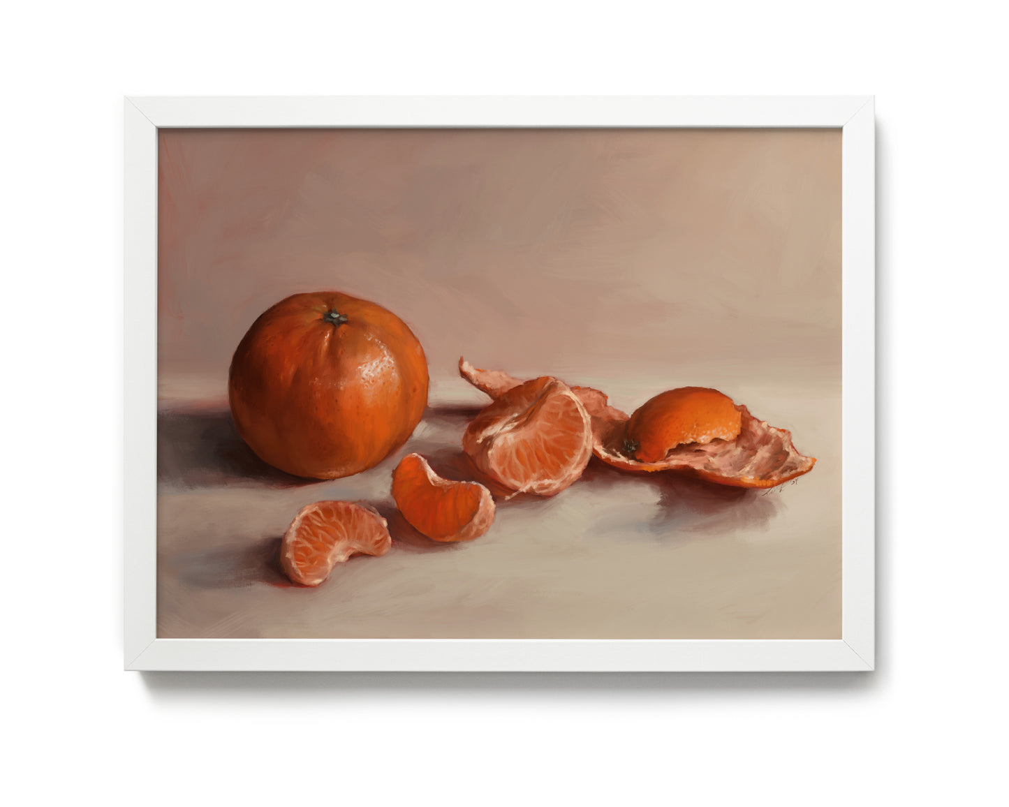 "Clementines" by Catherine Hébert - Clementine Orange Still Life Art Print - 12"x16" size