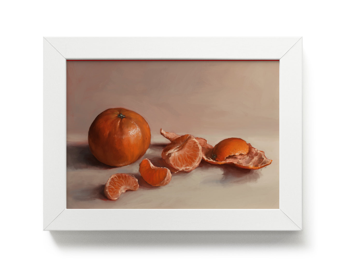"Clementines" by Catherine Hébert - Clementine Orange Still Life Art Print - 5"x7" size