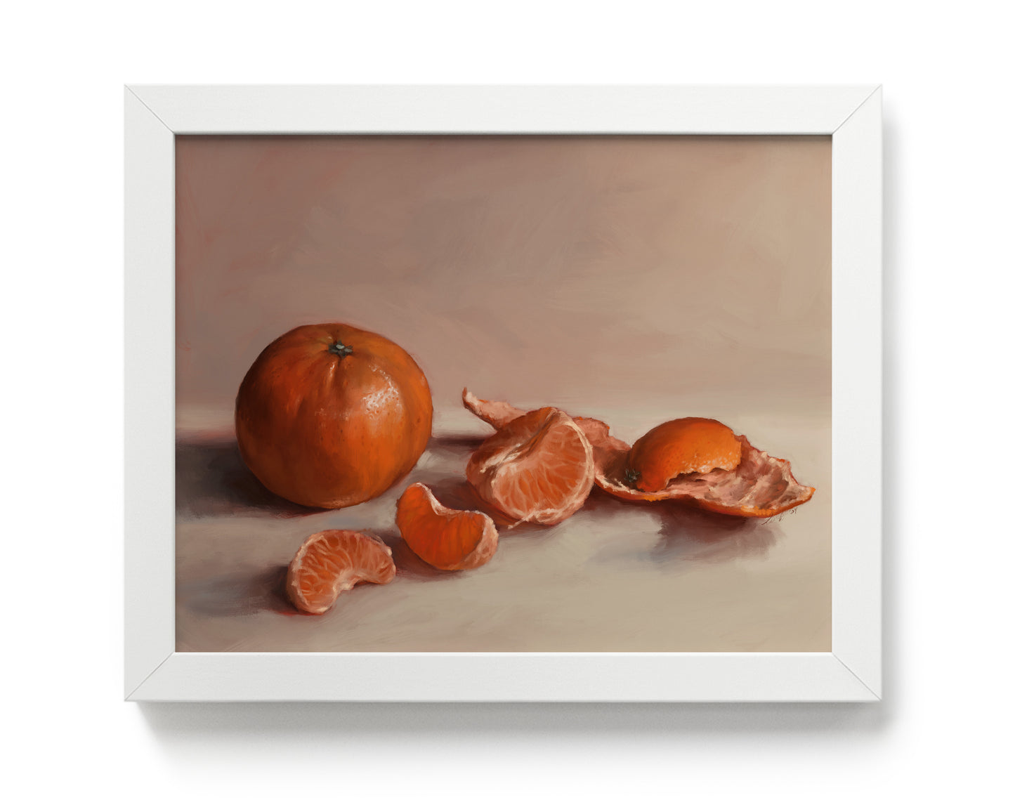 "Clementines" by Catherine Hébert - Clementine Orange Still Life Art Print - 8"x10" size
