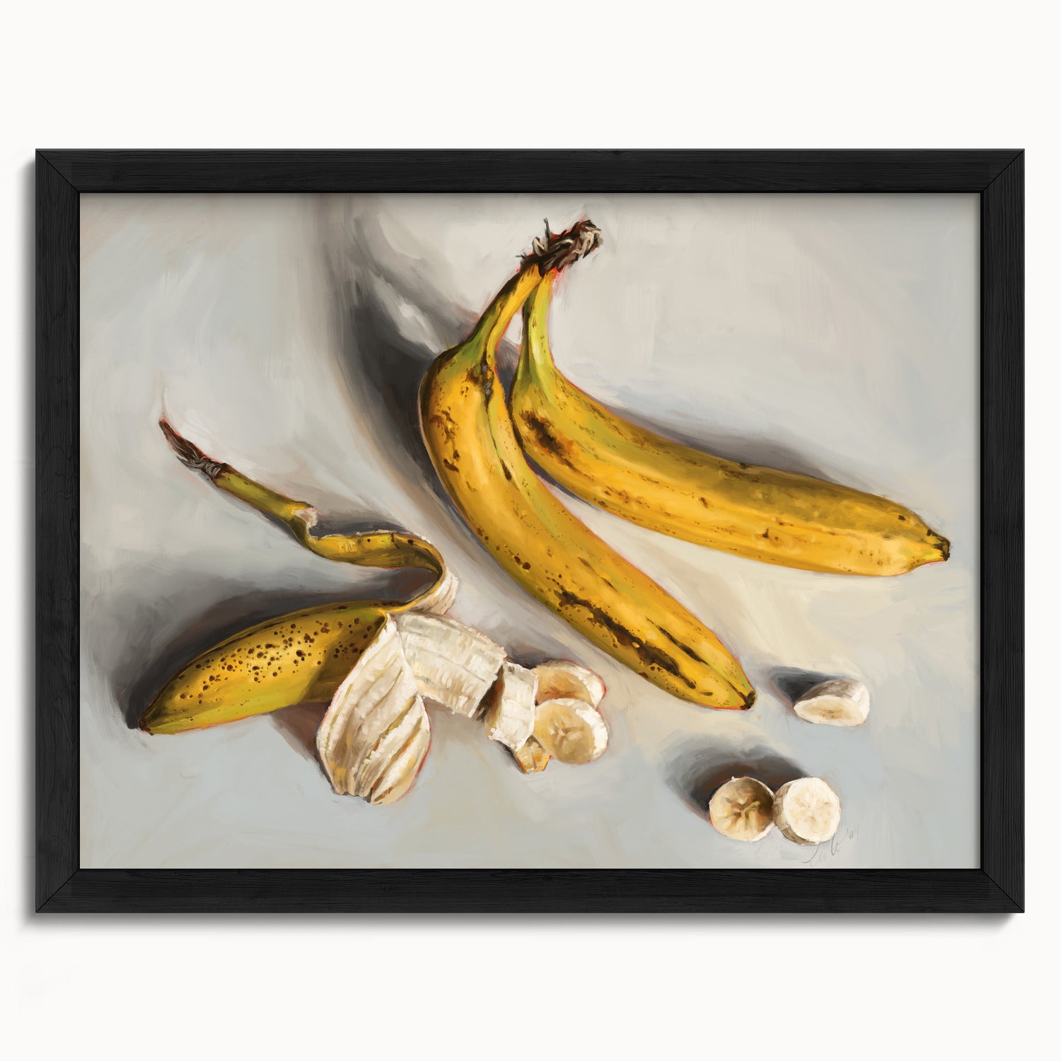 "Bananas" by Catherine Hébert - Bananas Still Life Fine Art Print - 12"x16" size