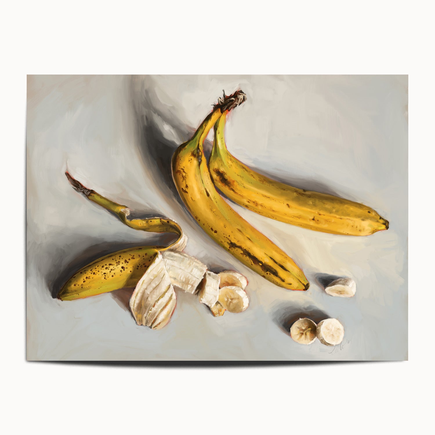 "Bananas" by Catherine Hébert - Bananas Still Life Fine Art Print - 12"x16" size