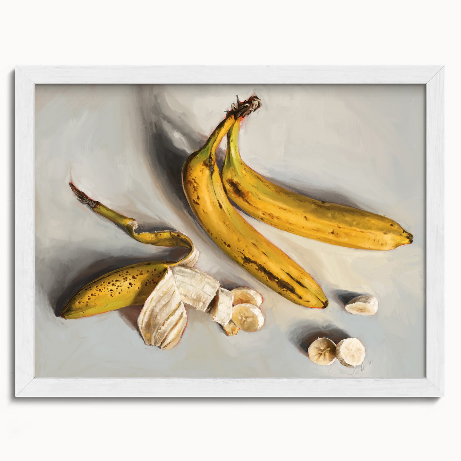 "Bananas" by Catherine Hébert - Bananas Still Life Fine Art Print - 12"x16" size