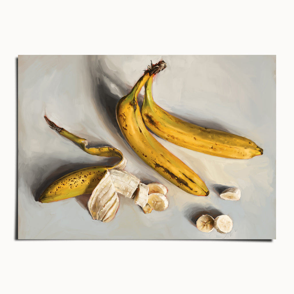 "Bananas" by Catherine Hébert - Bananas Still Life Art Print - 5"x7" size