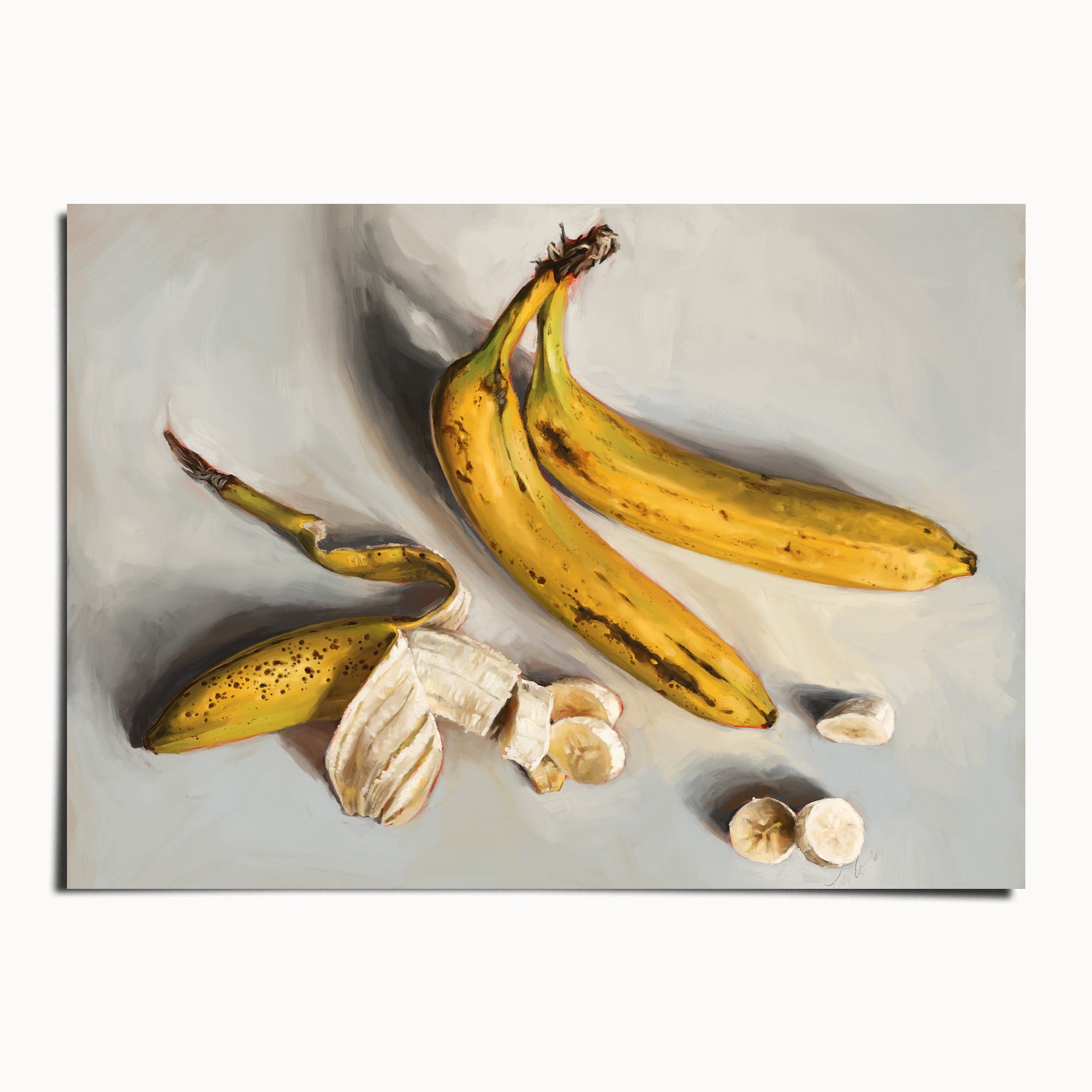 "Bananas" by Catherine Hébert - Bananas Still Life Fine Art Print - 5"x7" size