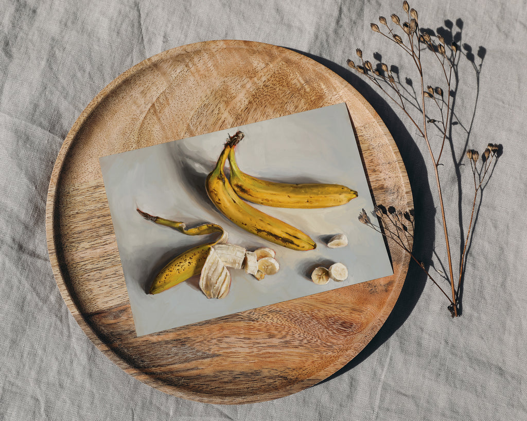 "Bananas" by Catherine Hébert - Bananas Still Life Fine Art Print