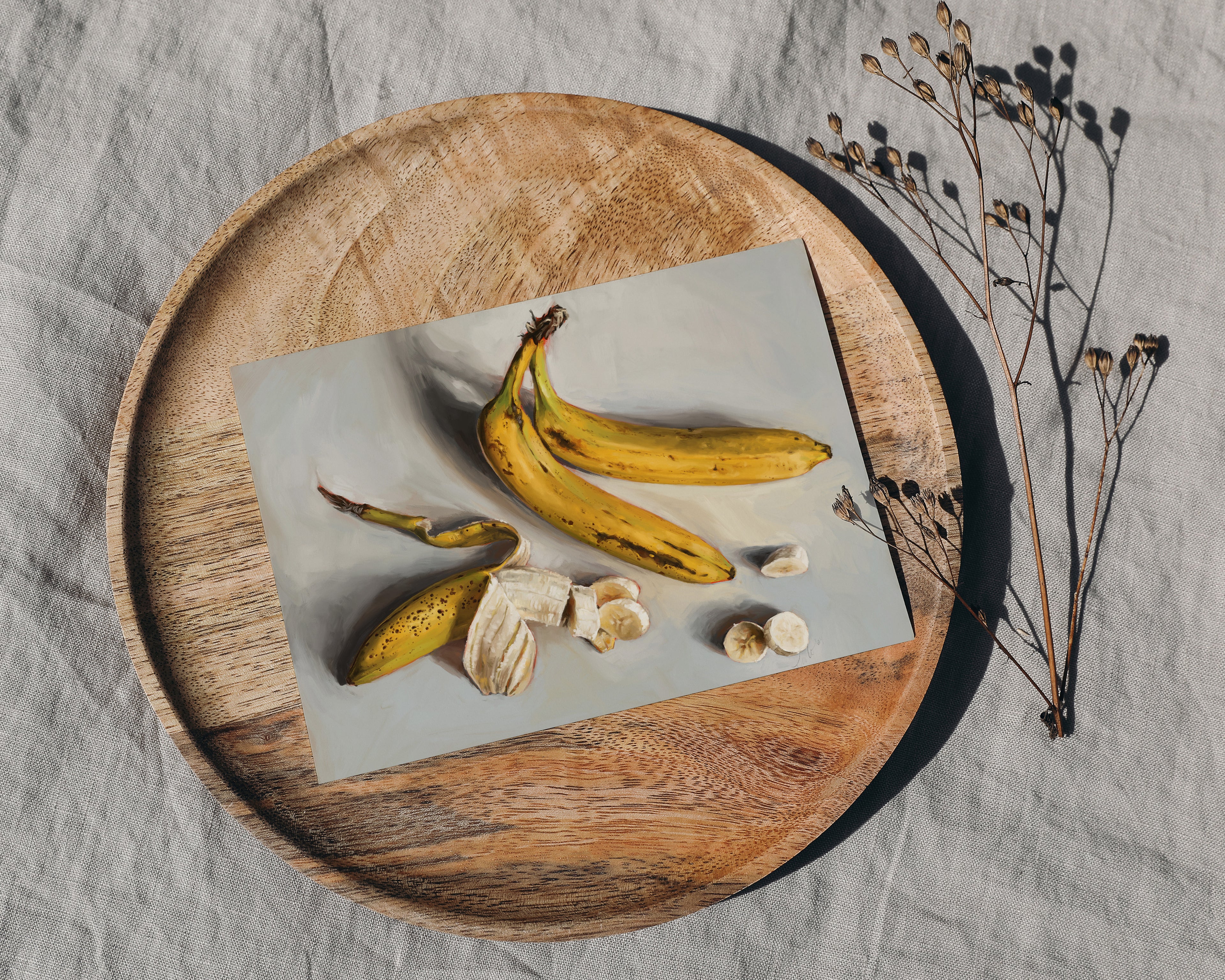 "Bananas" by Catherine Hébert - Bananas Still Life Art Print