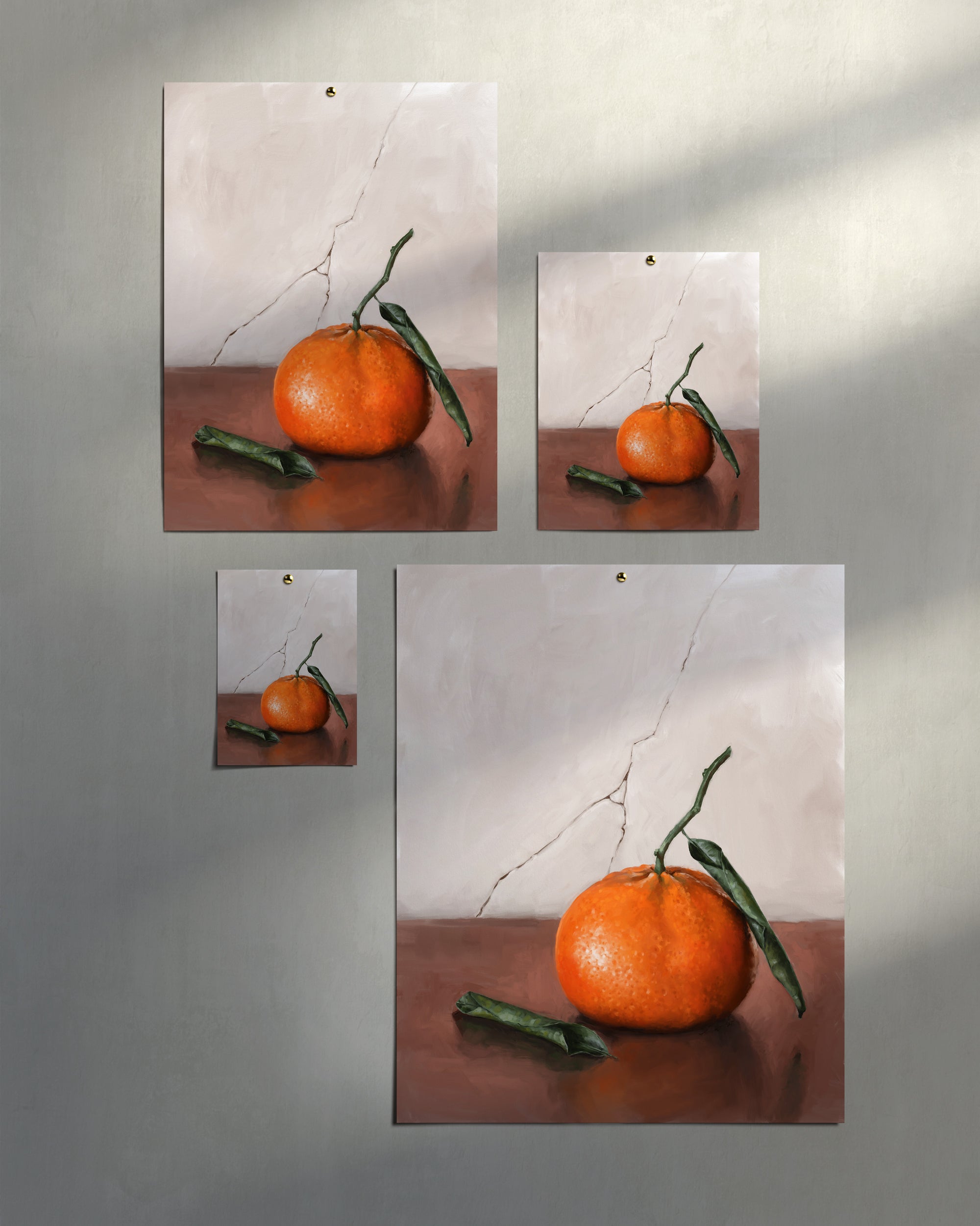 "Tangerine" by Catherine Hébert - Tangerine Orange Still Life Fine Art Print