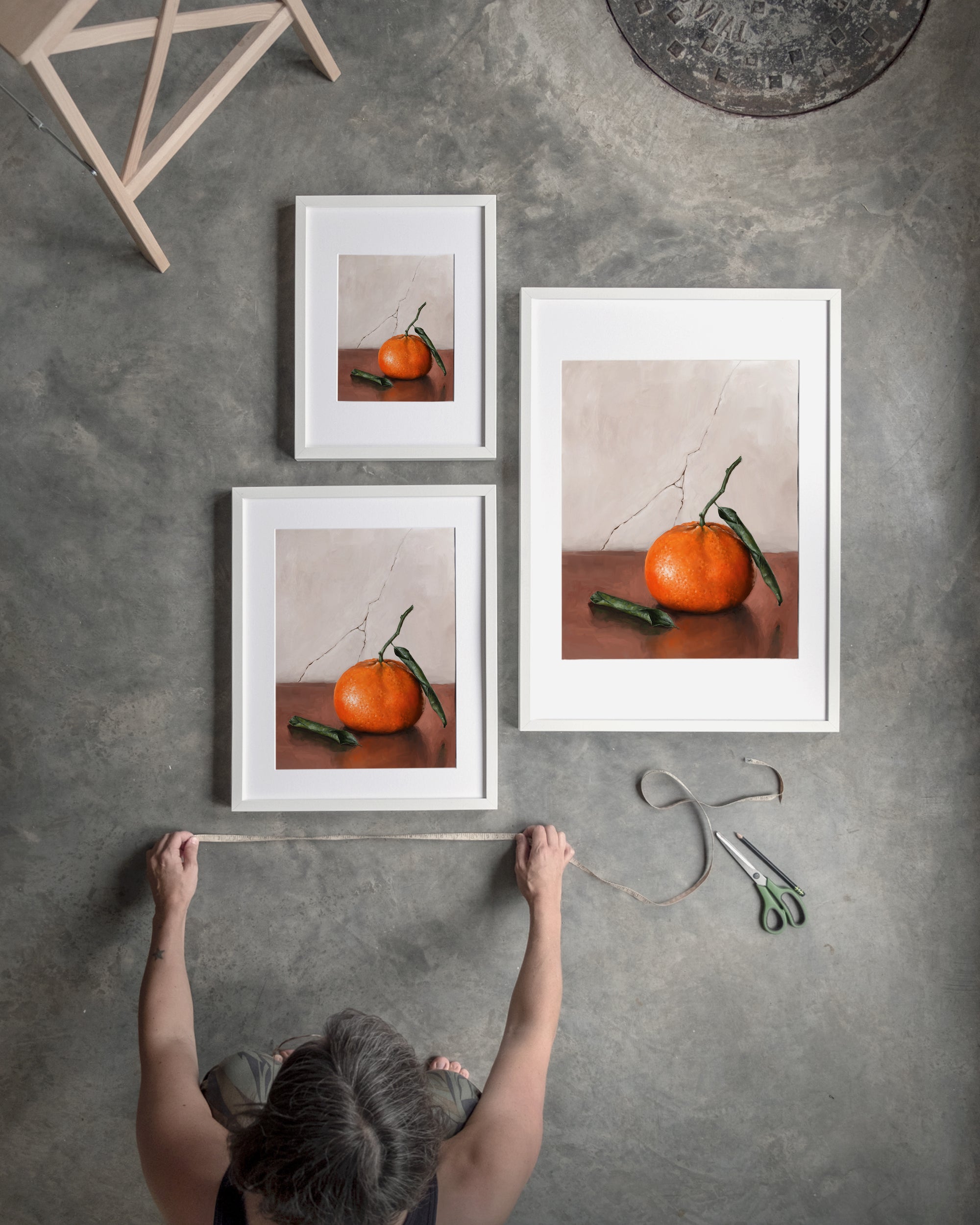 "Tangerine" by Catherine Hébert - Tangerine Orange Still Life Fine Art Print
