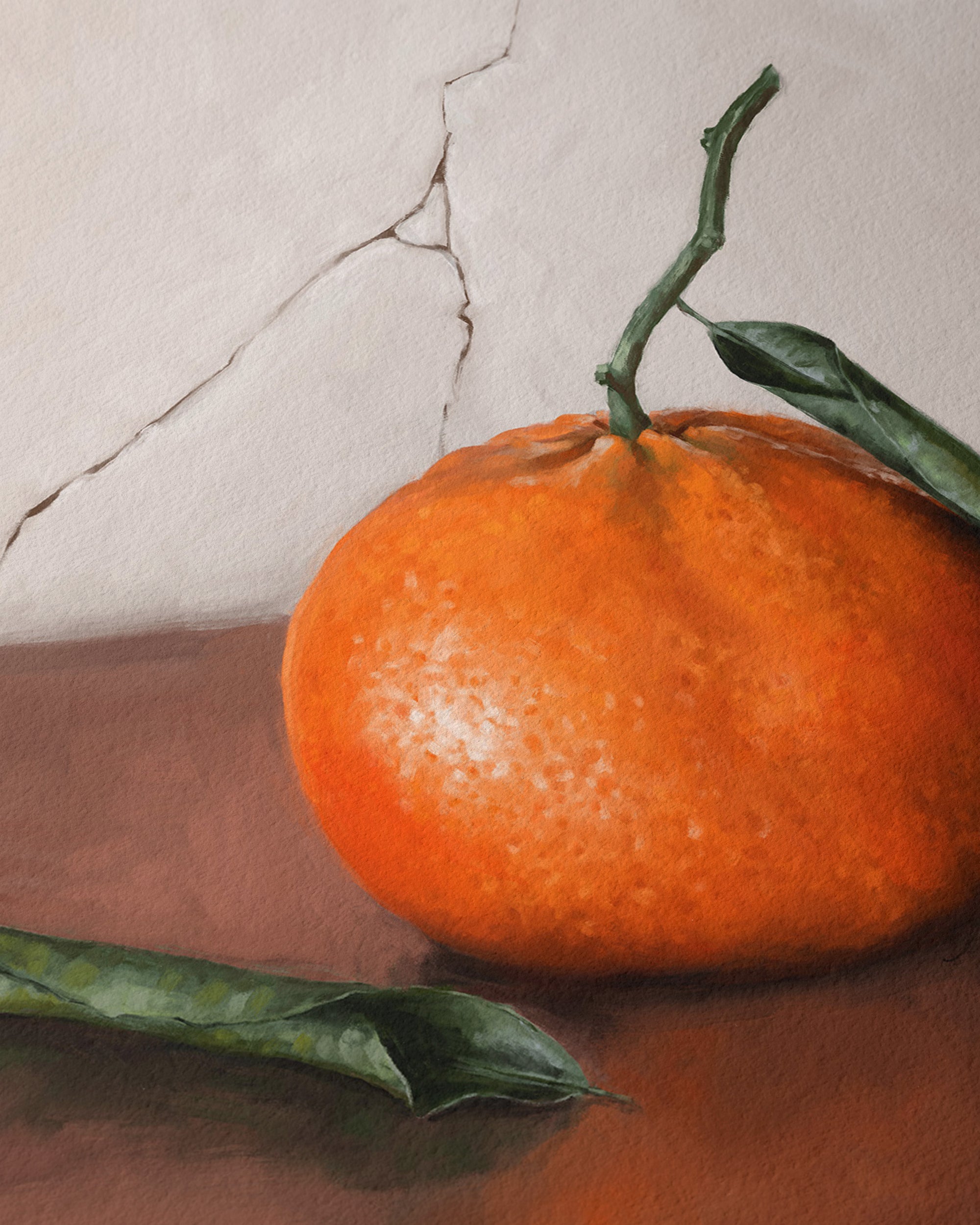 "Tangerine" by Catherine Hébert - Tangerine Orange Still Life Fine Art Print