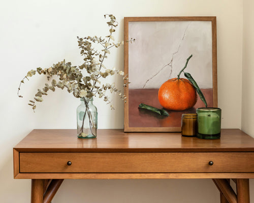 "Tangerine" by Catherine Hébert - Tangerine Still Life Art Print