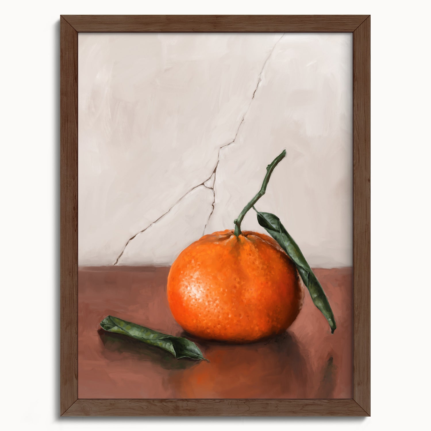 "Tangerine" by Catherine Hébert - Tangerine Orange Still Life Fine Art Print - 12"x16" size