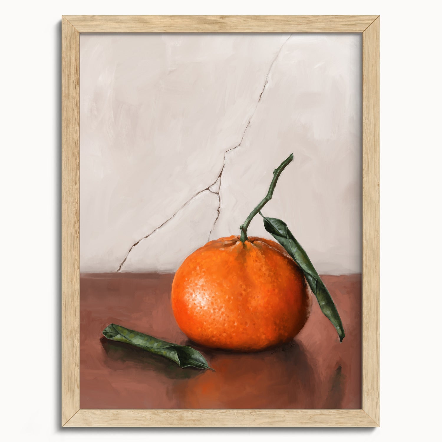 "Tangerine" by Catherine Hébert - Tangerine Orange Still Life Fine Art Print - 12"x16" size