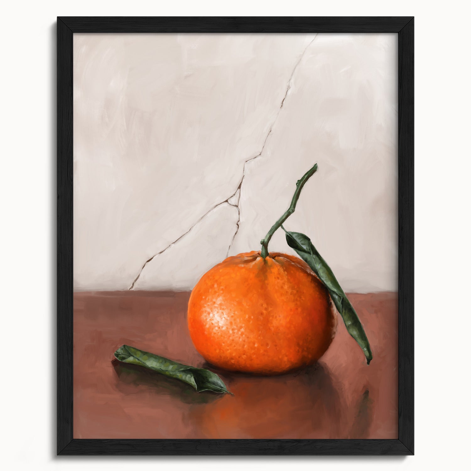 "Tangerine" by Catherine Hébert - Tangerine Orange Still Life Fine Art Print - 16"x20" size