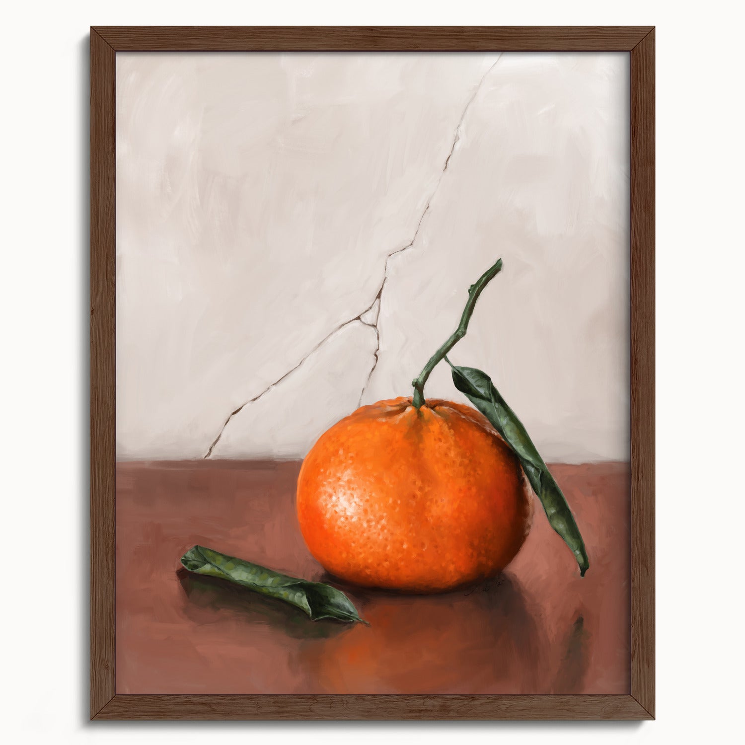"Tangerine" by Catherine Hébert - Tangerine Orange Still Life Fine Art Print - 16"x20" size