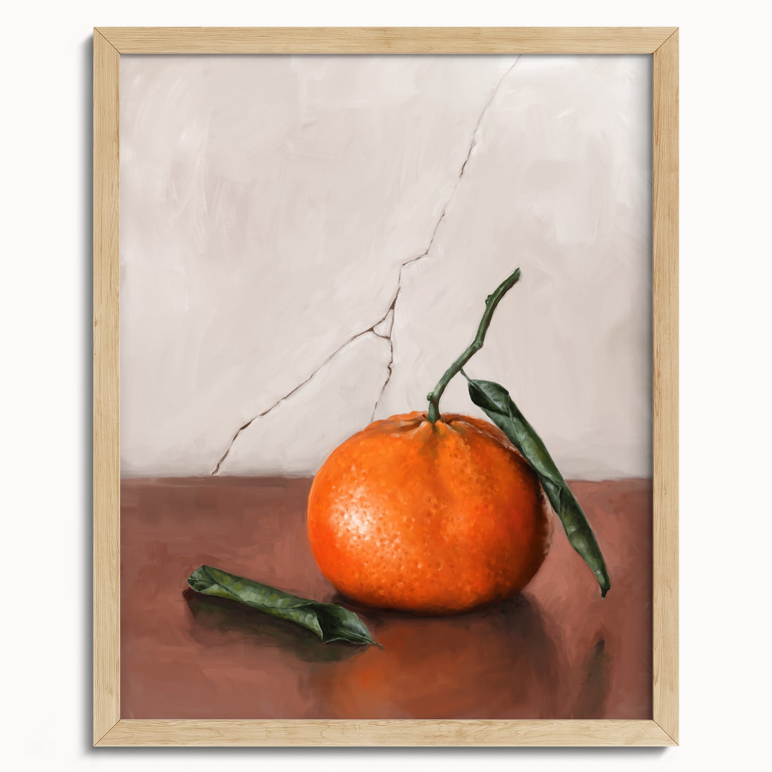 "Tangerine" by Catherine Hébert - Tangerine Orange Still Life Fine Art Print - 16"x20" size