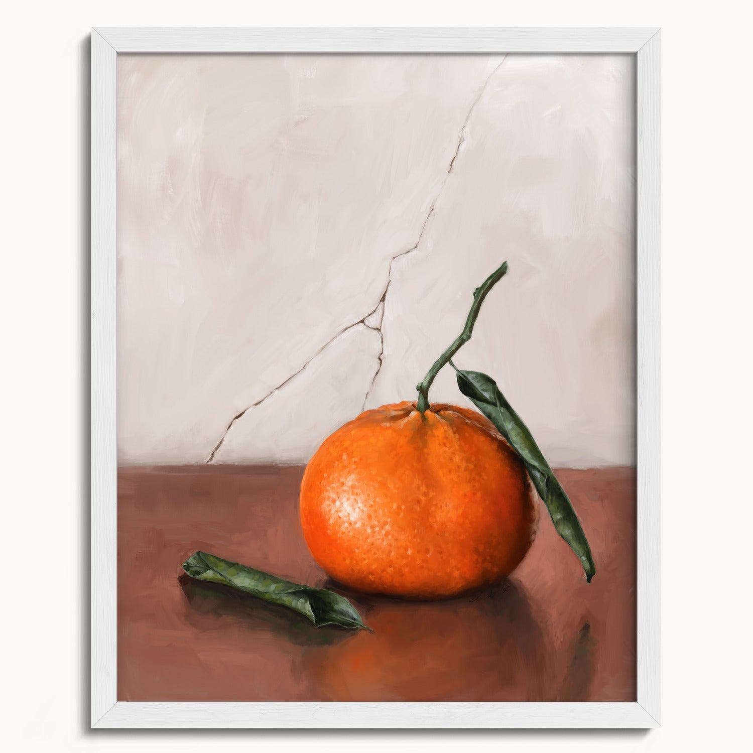 "Tangerine" by Catherine Hébert - Tangerine Orange Still Life Fine Art Print - 16"x20" size