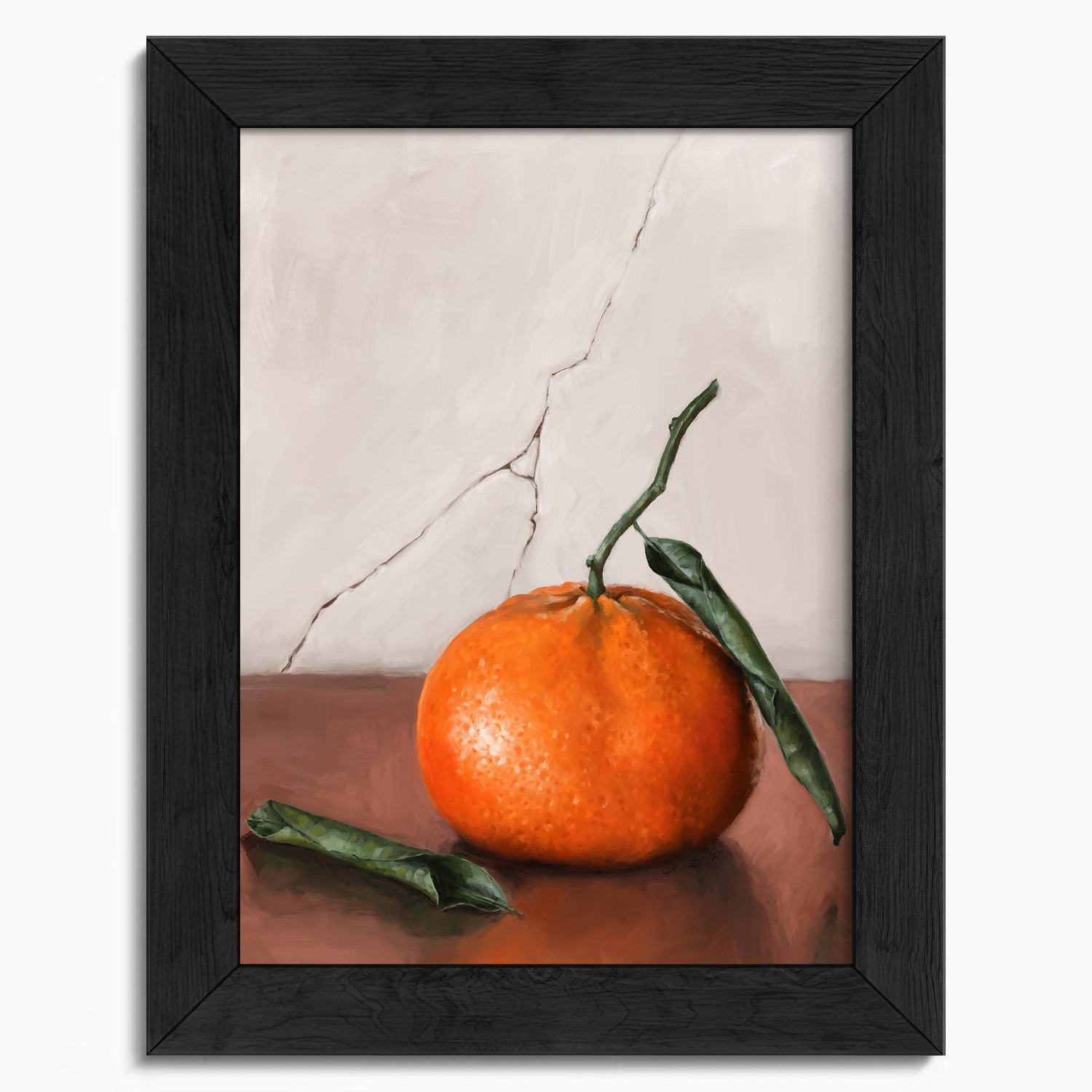 "Tangerine" by Catherine Hébert - Tangerine Orange Still Life Fine Art Print - 5"x7" size