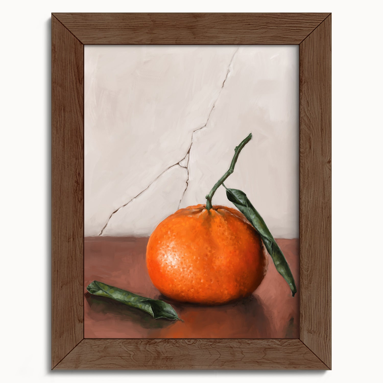 "Tangerine" by Catherine Hébert - Tangerine Orange Still Life Fine Art Print - 5"x7" size