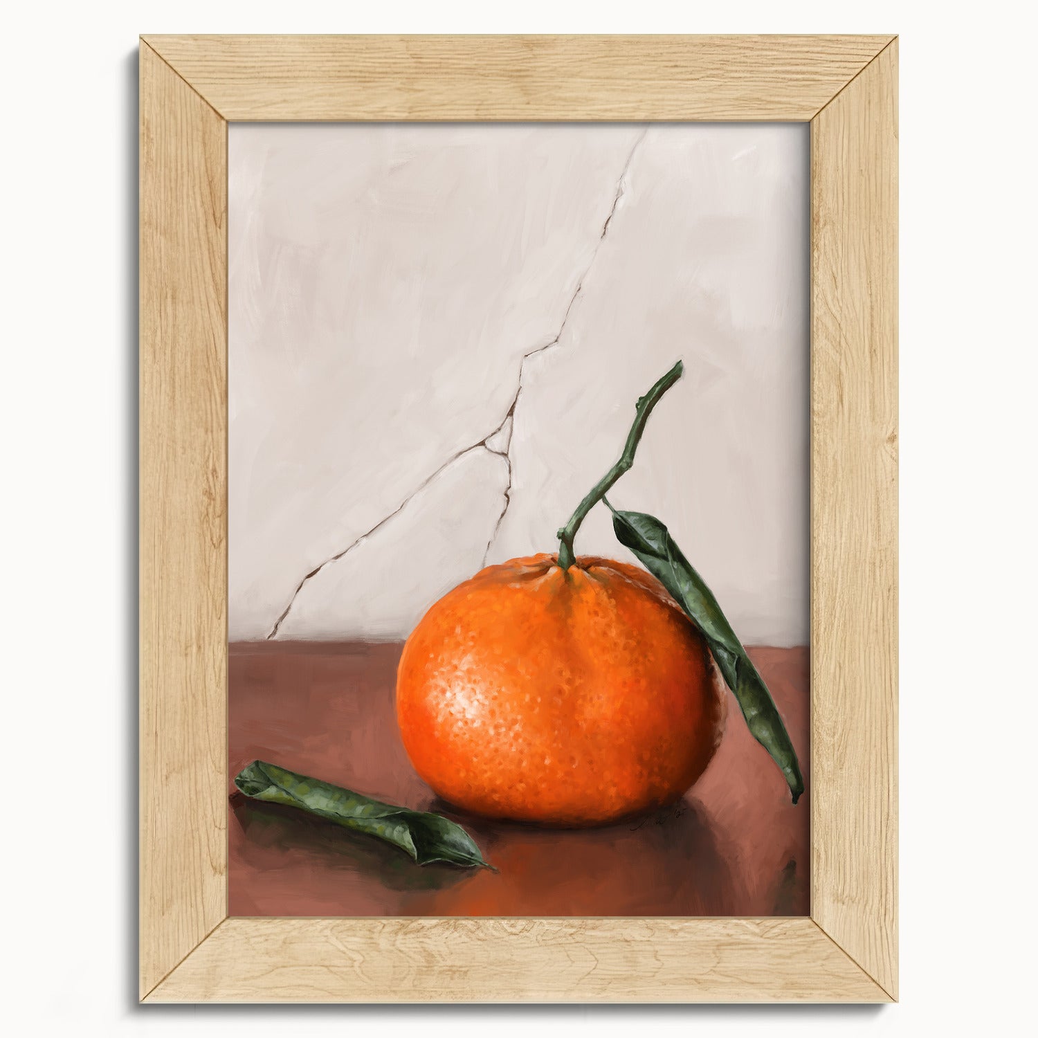 "Tangerine" by Catherine Hébert - Tangerine Orange Still Life Fine Art Print - 5"x7" size