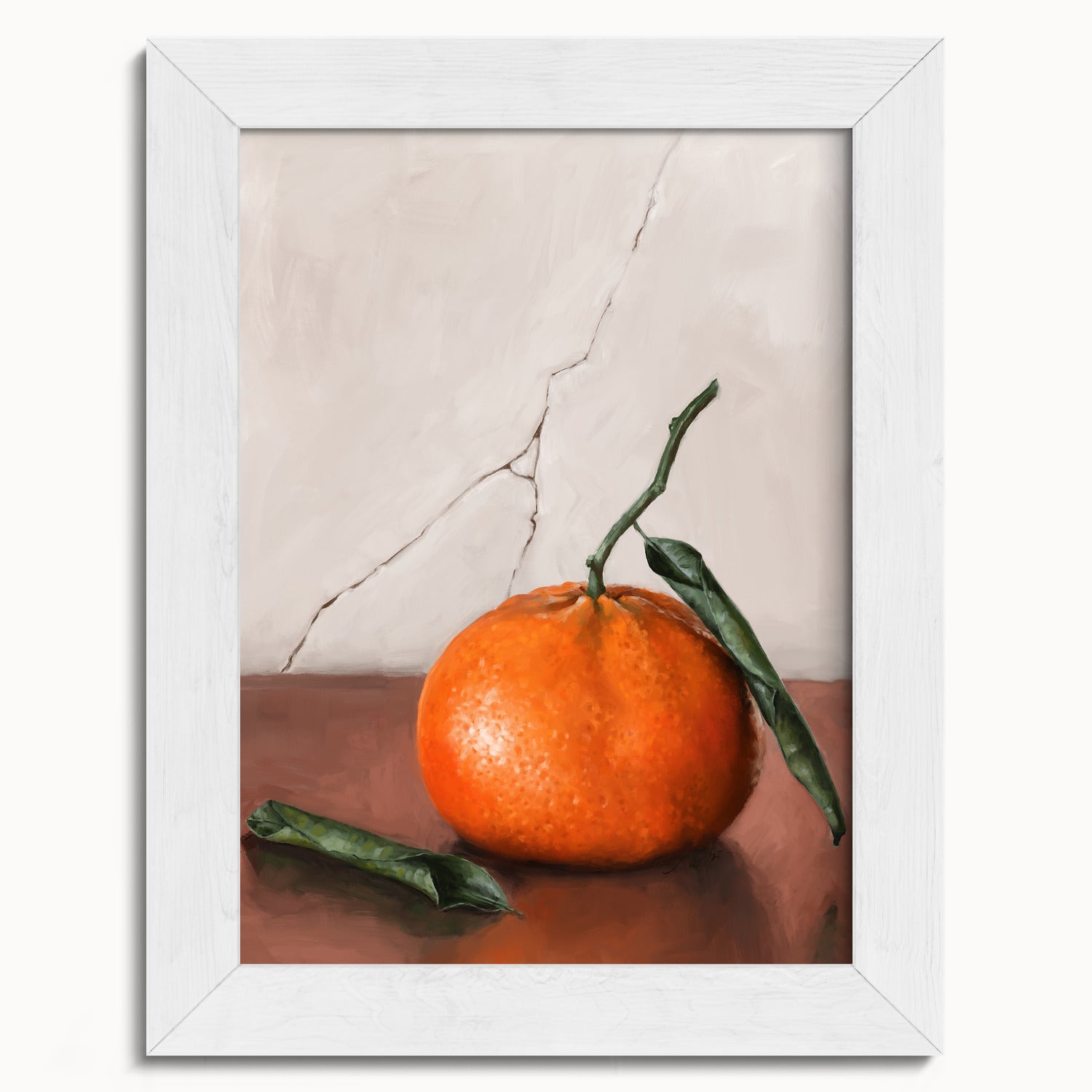 "Tangerine" by Catherine Hébert - Tangerine Orange Still Life Fine Art Print - 5"x7" size