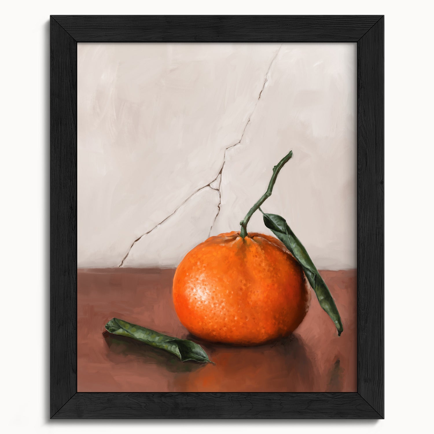 "Tangerine" by Catherine Hébert - Tangerine Orange Still Life Fine Art Print - 8"x10" size