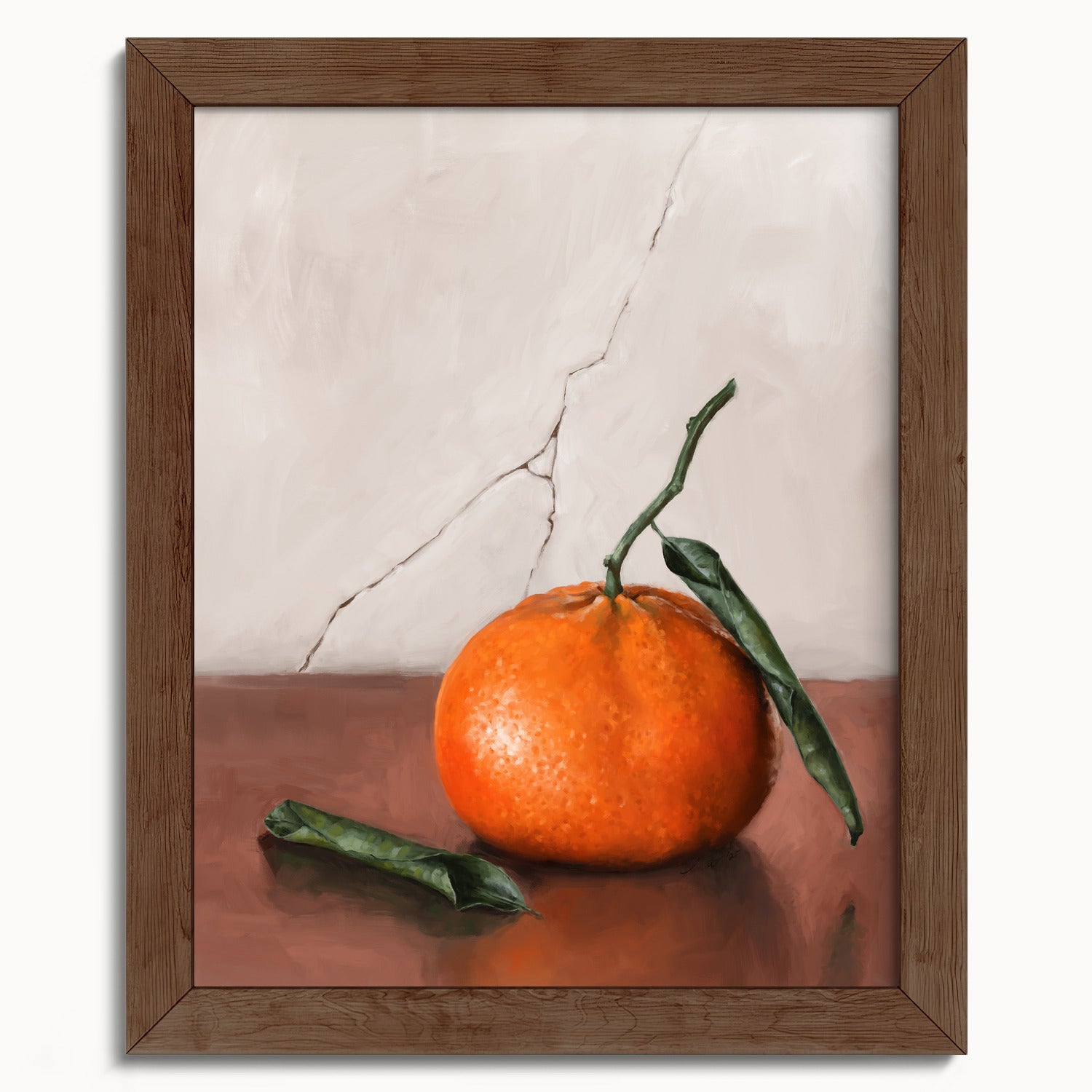 "Tangerine" by Catherine Hébert - Tangerine Orange Still Life Fine Art Print - 8"x10" size