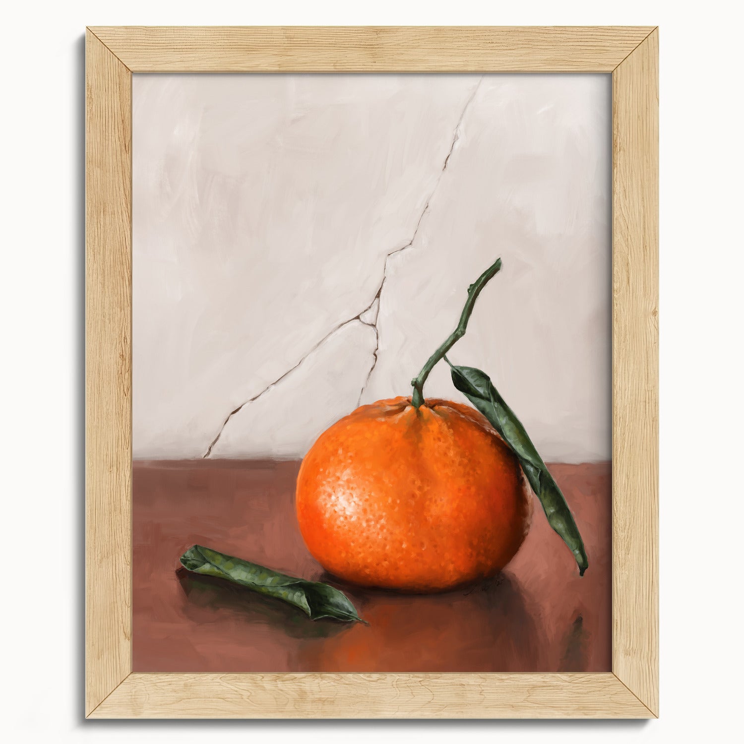 "Tangerine" by Catherine Hébert - Tangerine Orange Still Life Fine Art Print - 8"x10" size