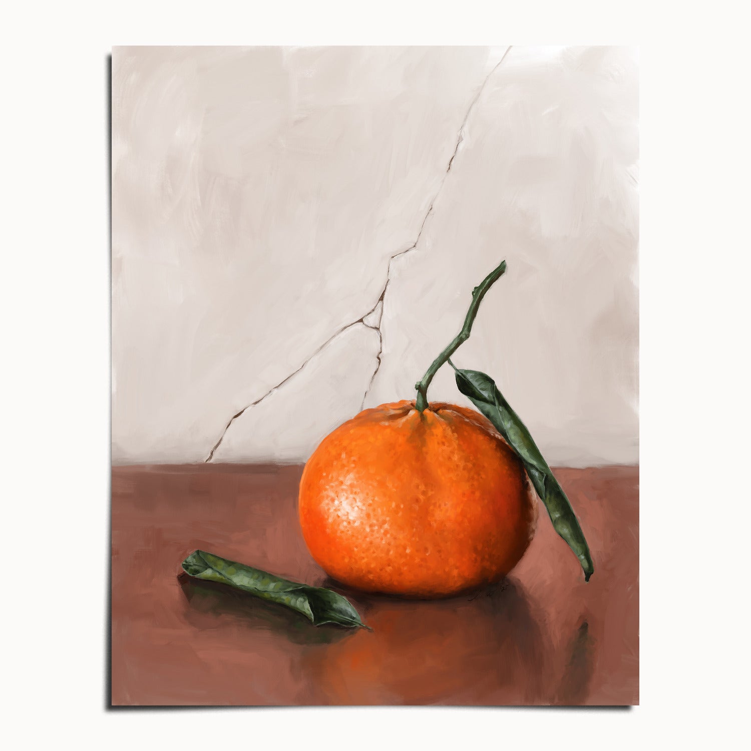 "Tangerine" by Catherine Hébert - Tangerine Orange Still Life Fine Art Print - 8"x10" size