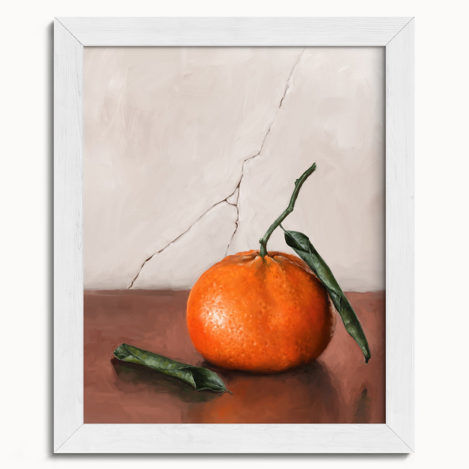 "Tangerine" by Catherine Hébert - Tangerine Orange Still Life Fine Art Print - 8"x10" size