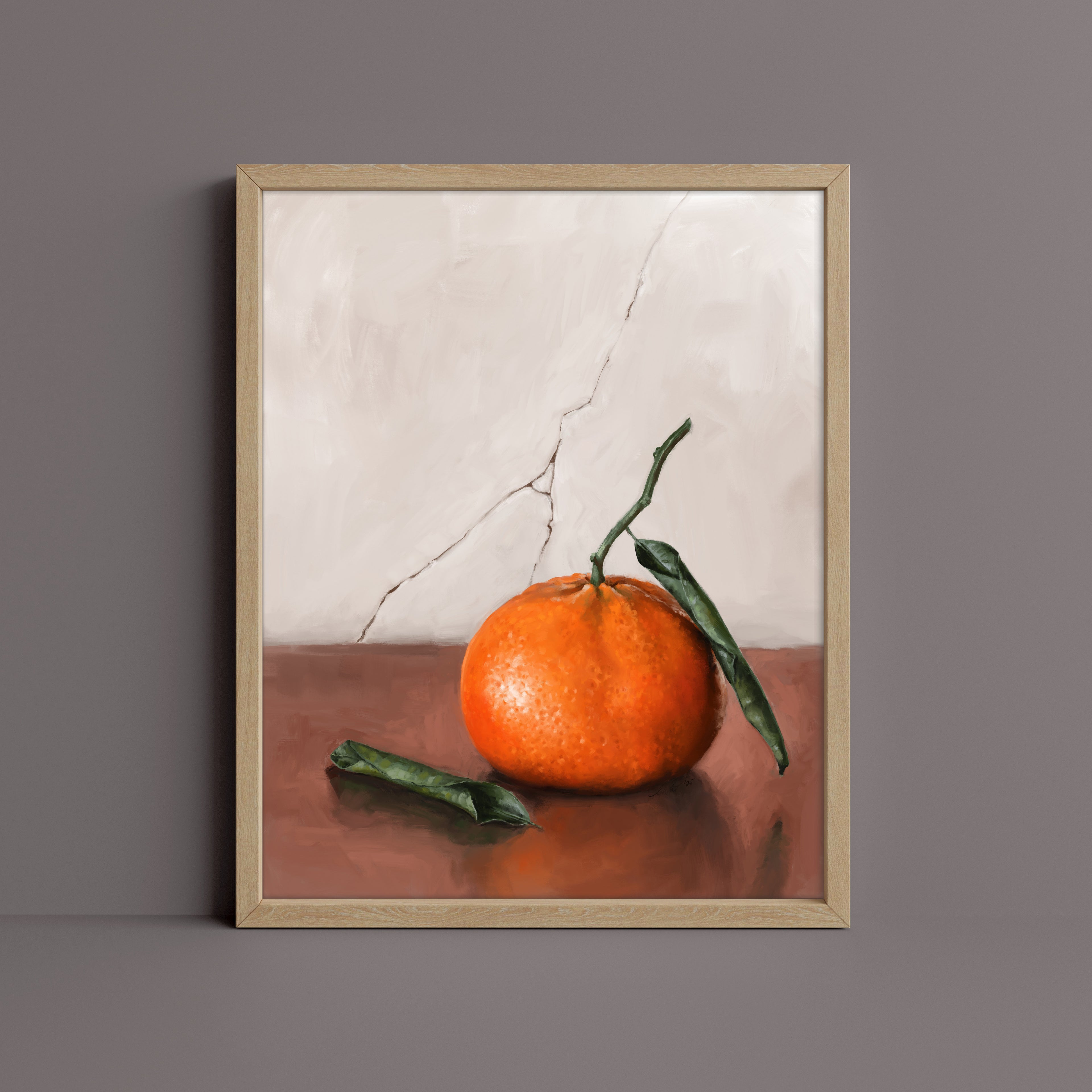 "Tangerine" by Catherine Hébert - Tangerine Orange Still Life Fine Art Print