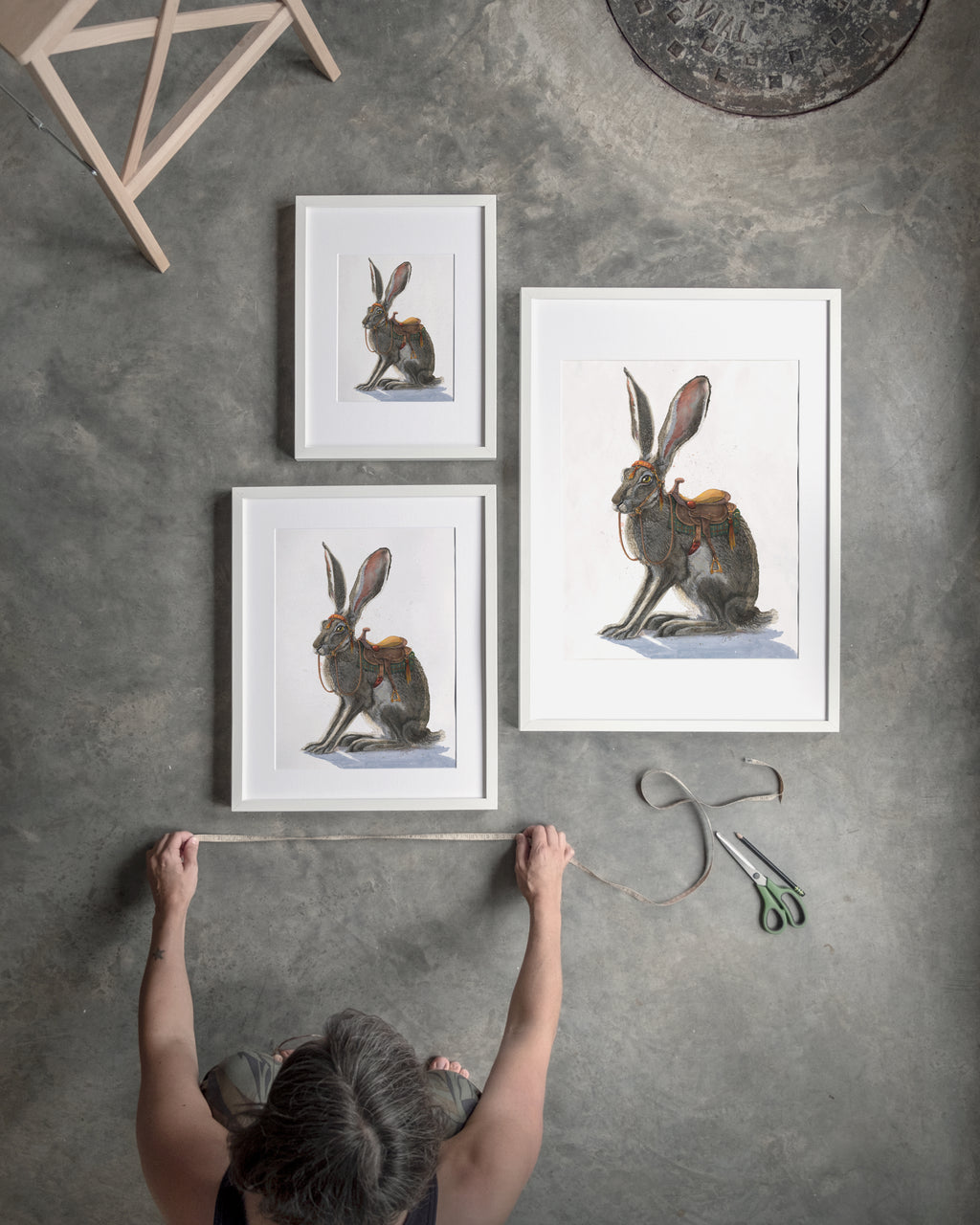 "Gallop of the Hare" by Catherine Hébert - Watercolour Hare Fine Art Print