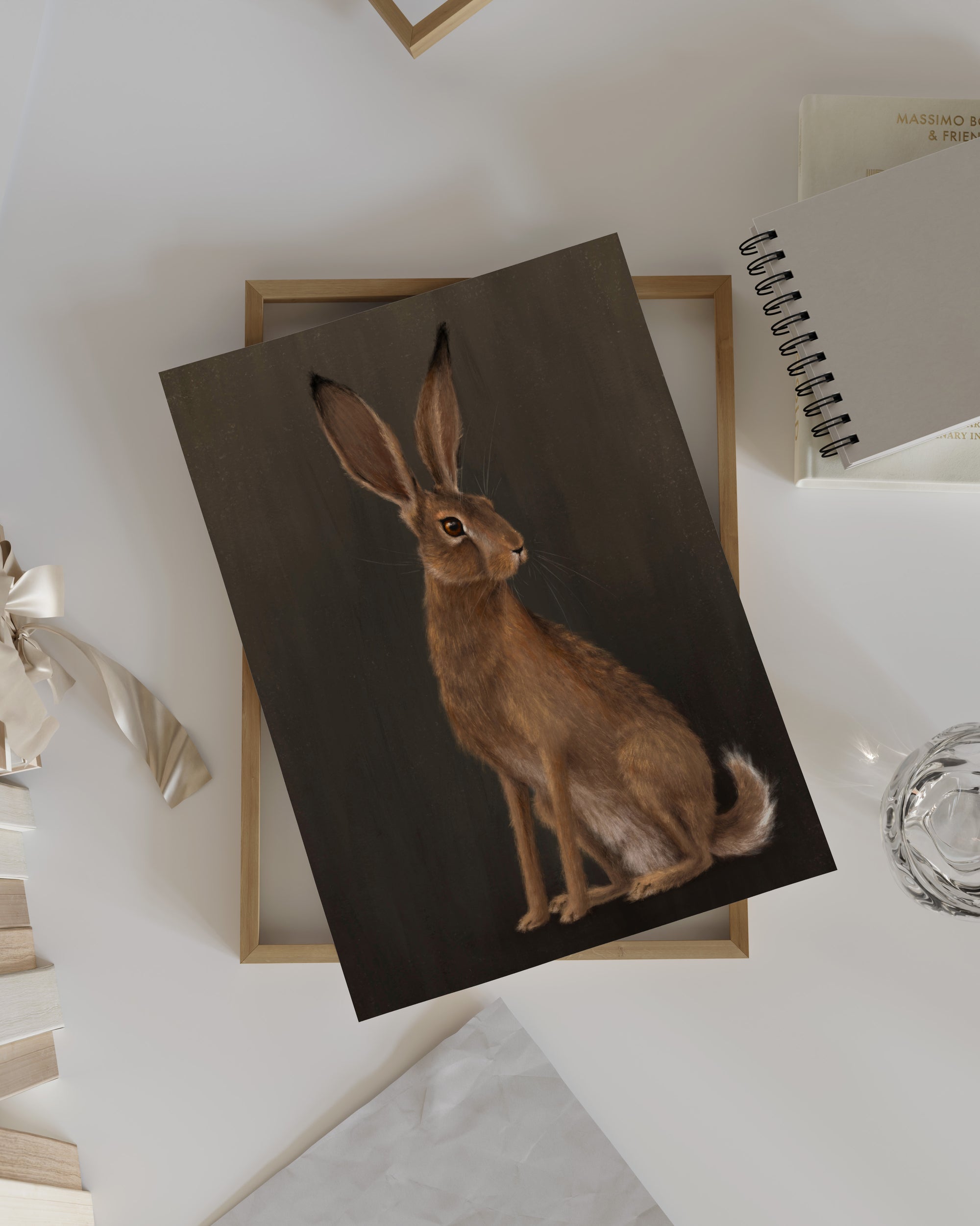 "The Hare - Brown Edition" by Catherine Hébert - Woodland Hare Fine Art Print - Brown Edition