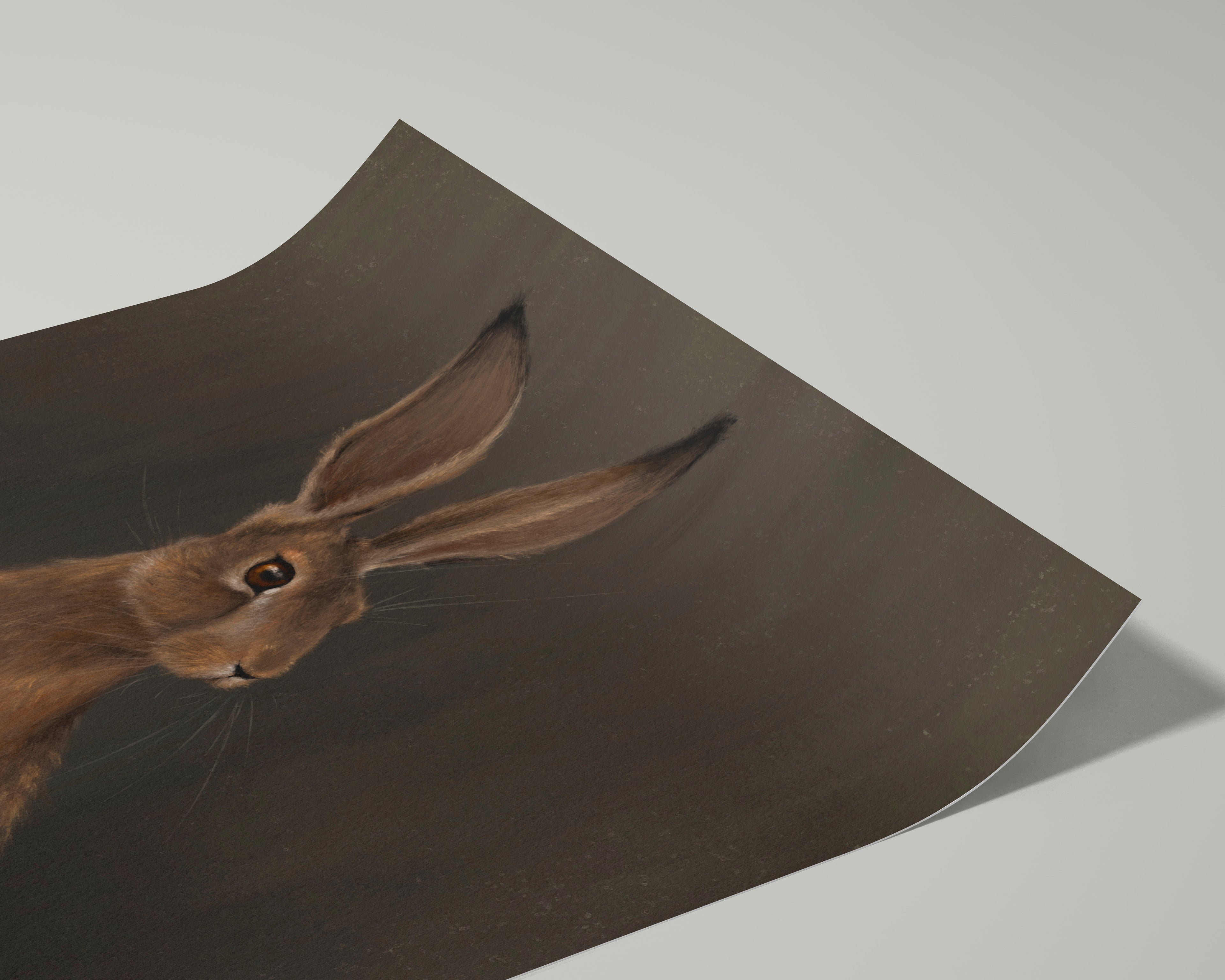 "The Hare - Brown Edition" by Catherine Hébert - Woodland Hare Art Print - Brown Edition