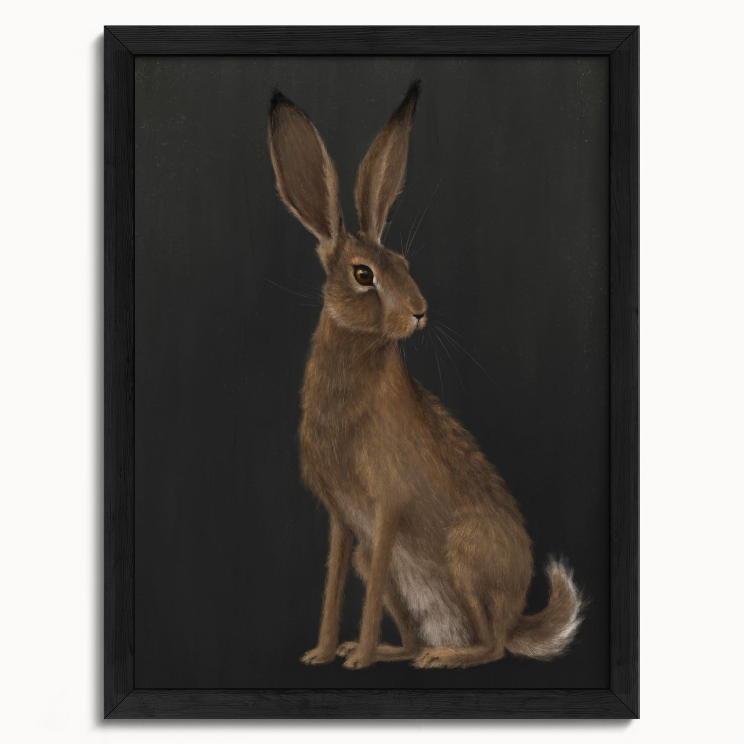 "The Hare - Black Edition" by Catherine Hébert - Woodland Hare Fine Art Print - Black Edition - 12"x16" size