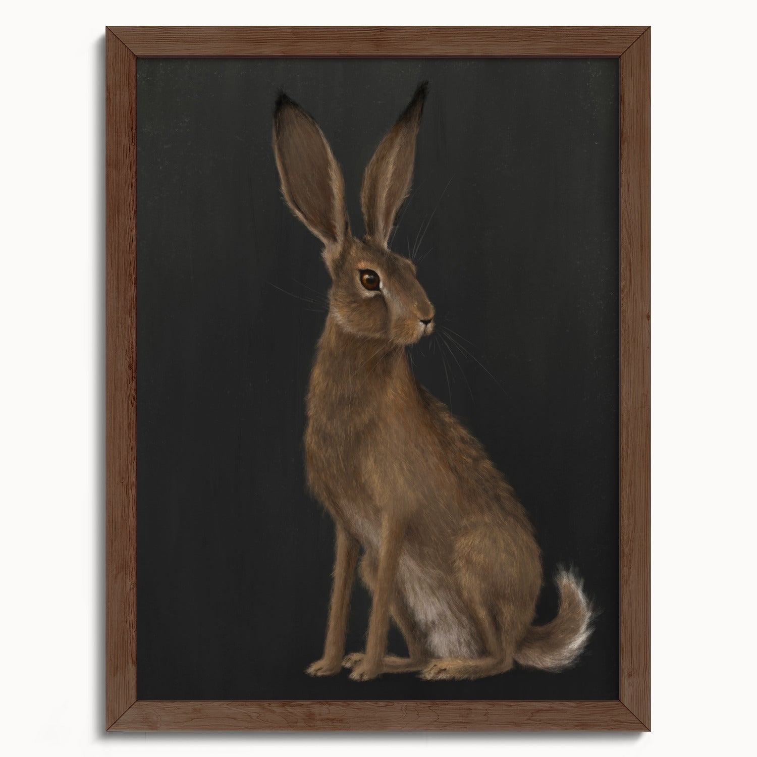 "The Hare - Black Edition" by Catherine Hébert - Woodland Hare Fine Art Print - Black Edition - 12"x16" size