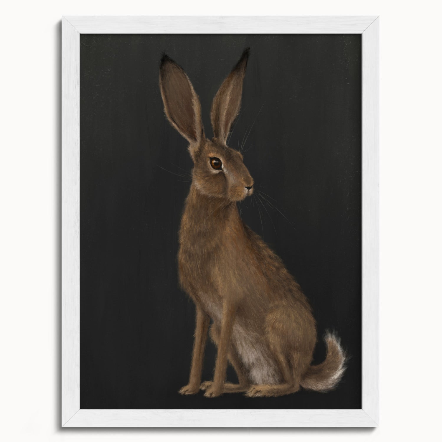 "The Hare - Black Edition" by Catherine Hébert - Woodland Hare Fine Art Print - Black Edition - 12"x16" size