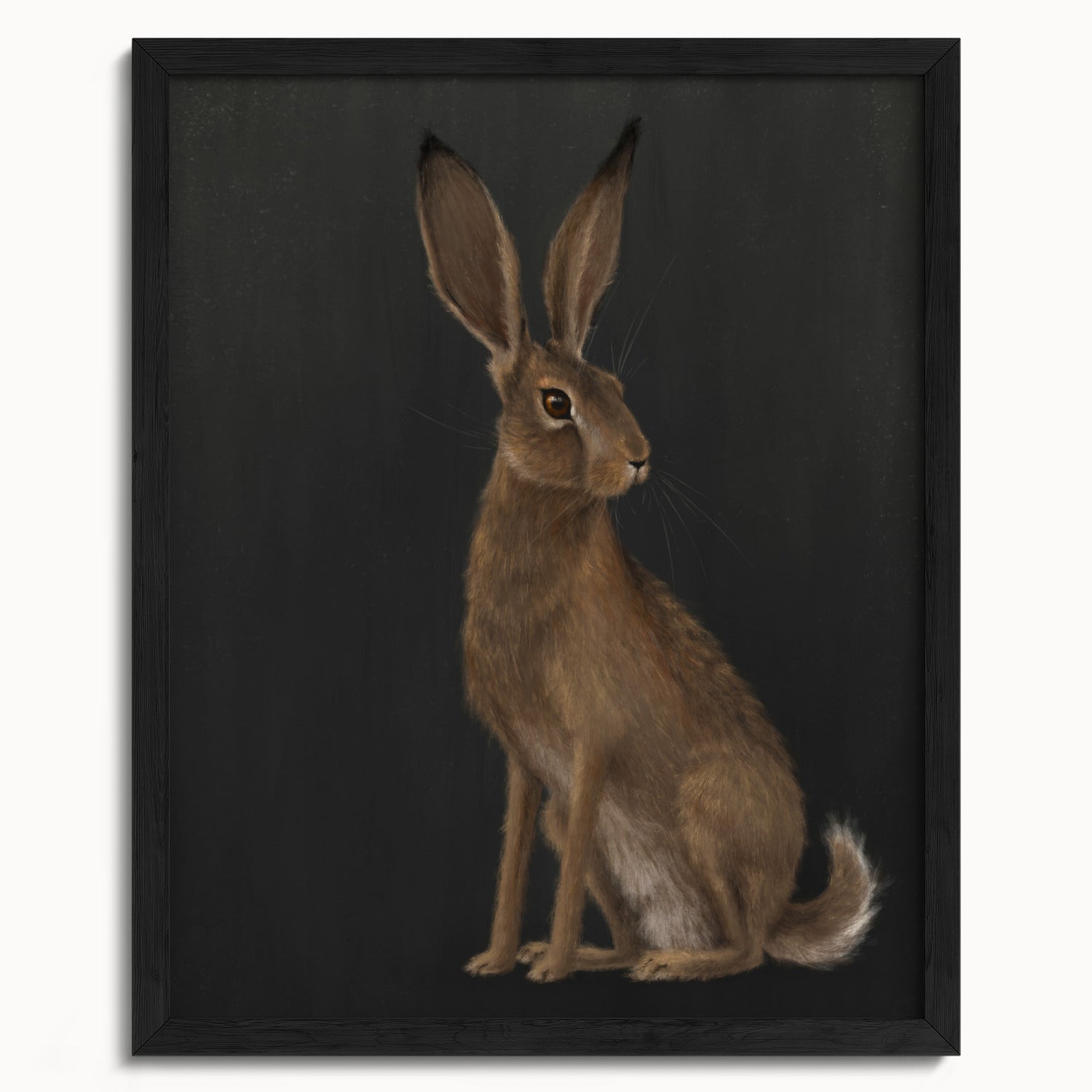 "The Hare - Black Edition" by Catherine Hébert - Woodland Hare Fine Art Print - Black Edition - 16"x20" size