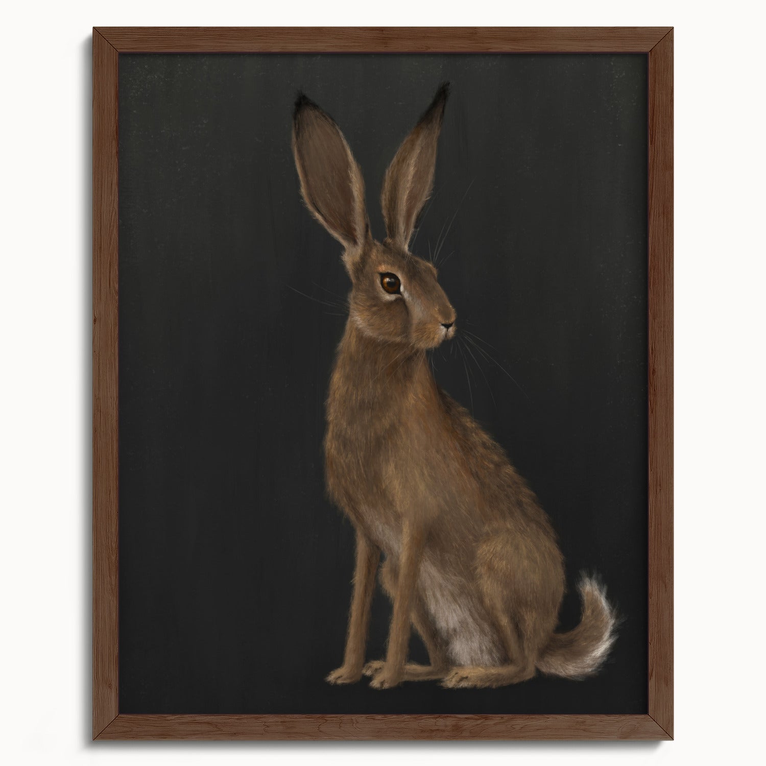 "The Hare - Black Edition" by Catherine Hébert - Woodland Hare Fine Art Print - Black Edition - 16"x20" size