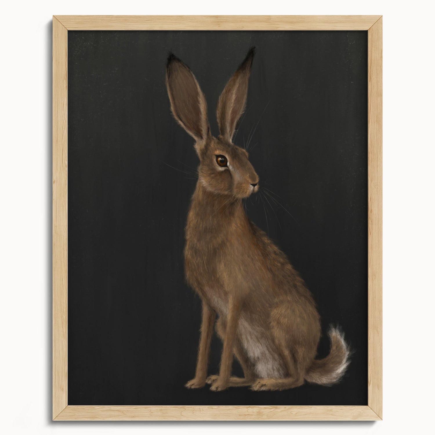 "The Hare - Black Edition" by Catherine Hébert - Woodland Hare Fine Art Print - Black Edition - 16"x20" size