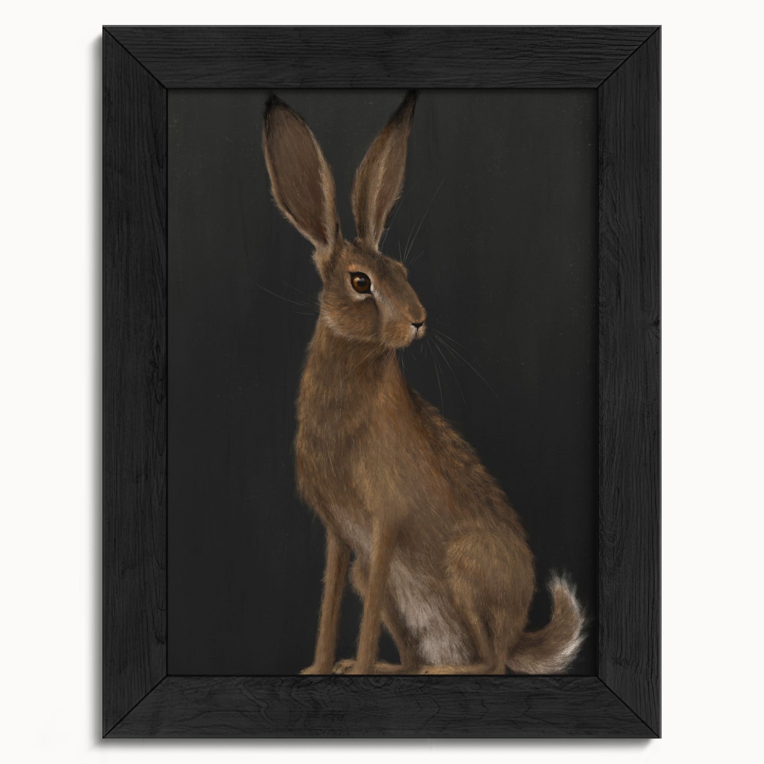 "The Hare - Black Edition" by Catherine Hébert - Woodland Hare Fine Art Print - Black Edition - 5"x7" size
