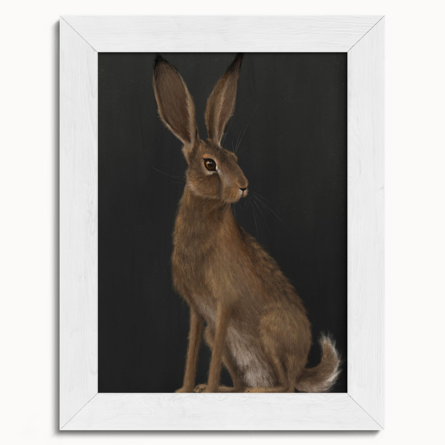 "The Hare - Black Edition" by Catherine Hébert - Woodland Hare Fine Art Print - Black Edition - 5"x7" size