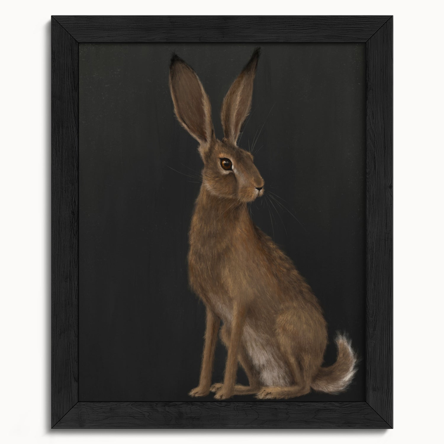 "The Hare - Black Edition" by Catherine Hébert - Woodland Hare Fine Art Print - Black Edition - 8"x10" size