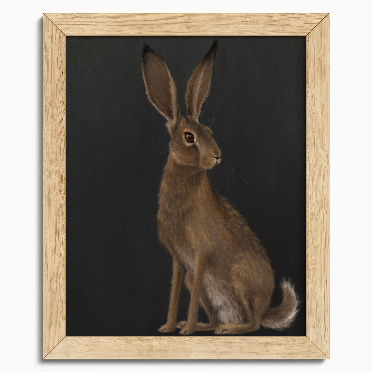 "The Hare - Black Edition" by Catherine Hébert - Woodland Hare Fine Art Print - Black Edition - 8"x10" size