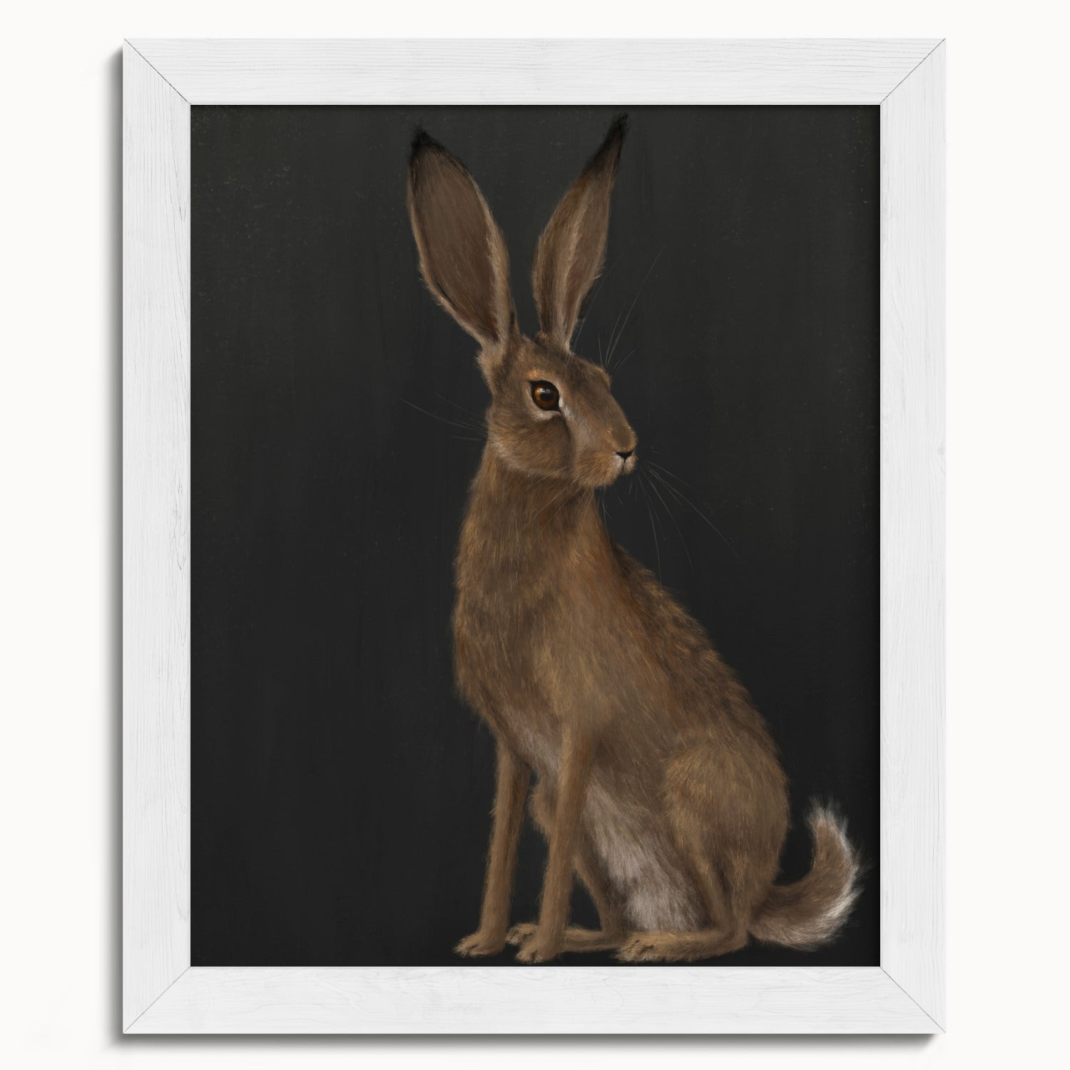 "The Hare - Black Edition" by Catherine Hébert - Woodland Hare Fine Art Print - Black Edition - 8"x10" size