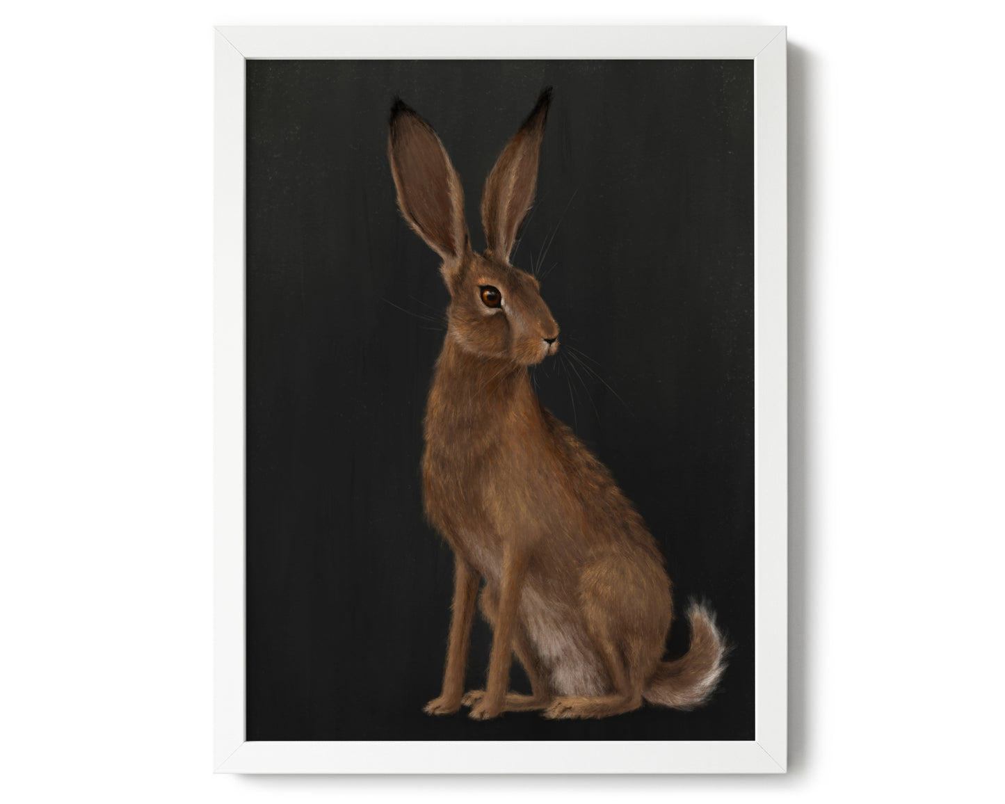 "The Hare - Black Edition" by Catherine Hébert - Woodland Hare Giclée Art Print - Black Edition - 12"x16" size